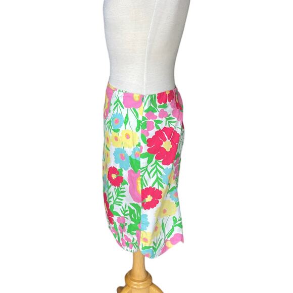 Women's Size 10 Lilly Pulitzer Lynnie Resort White Big Garden By The Sea Skirt - Picture 2 of 12